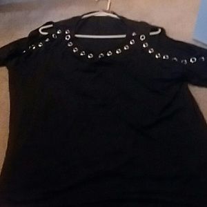 Gray off the shoulder shirt